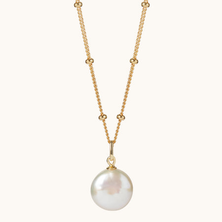 Round Pearl Necklace Gold